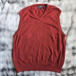 Lyle & Scott 100% Combed Cotton Sweater Vest Medium Orange